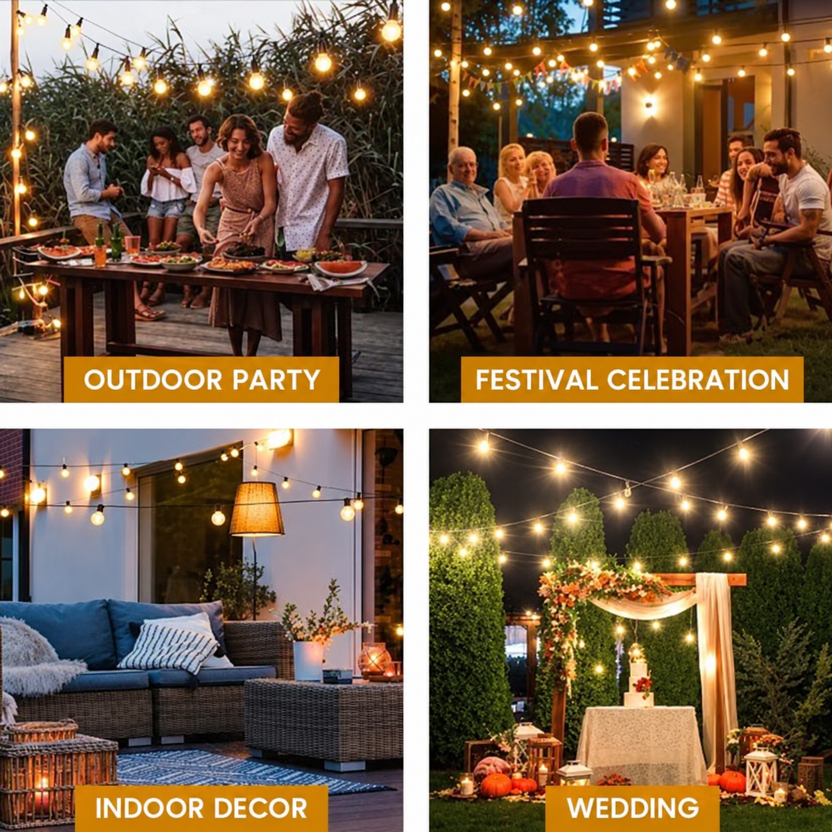 Solar LED Festoon Lights